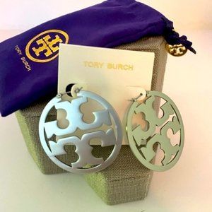 NWOT Tory Burch Silver Miller Hoop Earrings